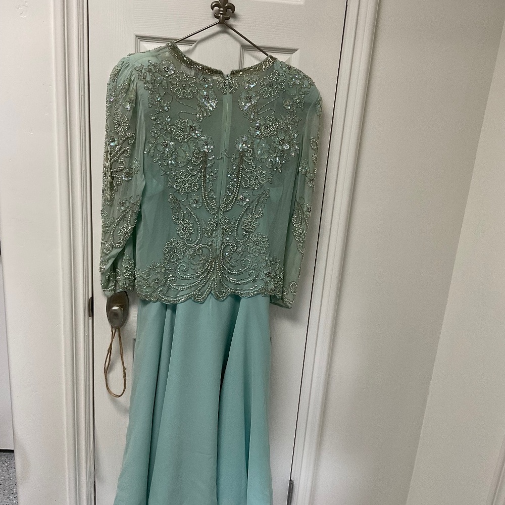 Vintage Teal/Aqua Blue Vintage Dress with Sequin Top
